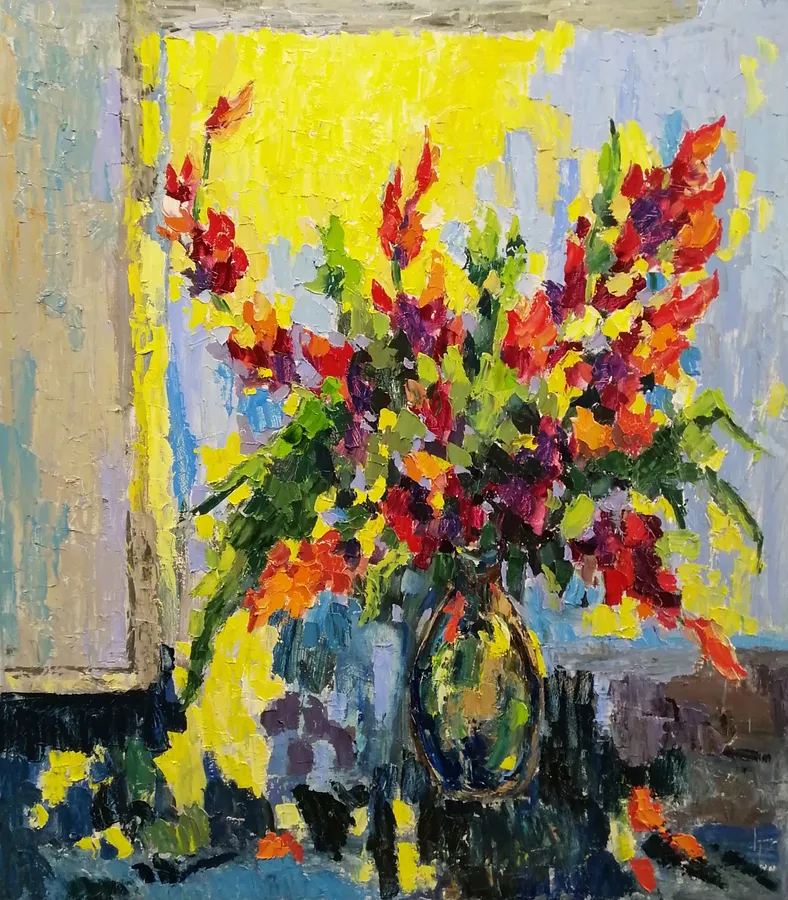 Imagen de Colorful flowers de Olha Kashshai, tamaño: 90 × 100 cm, hecho de oil on canvas, medio Painting, con un precio de ₴33000