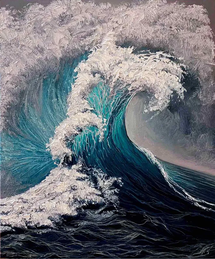 Immagine di Storm di Elena Adele Dmitrenko, dimensioni: 60 x 50 cm, medium: Painting, serie: Ocean, prezzo: $980