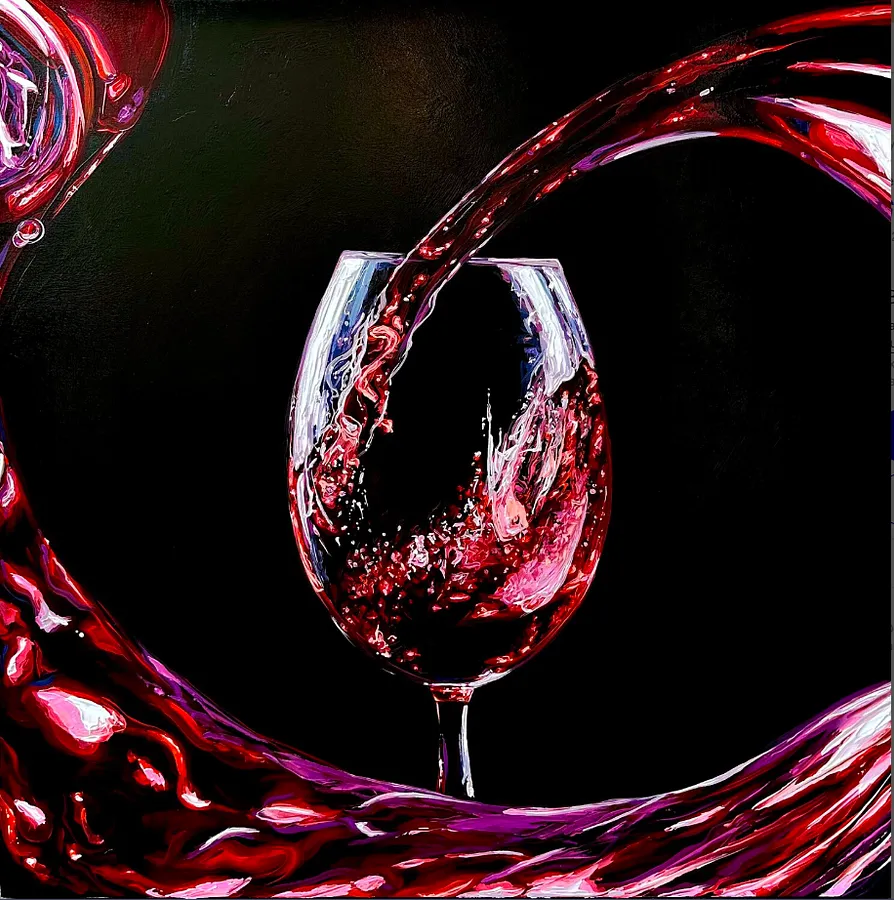 Immagine di Glass with a Red WIne di Elena Adele Dmitrenko, serie: Still Life