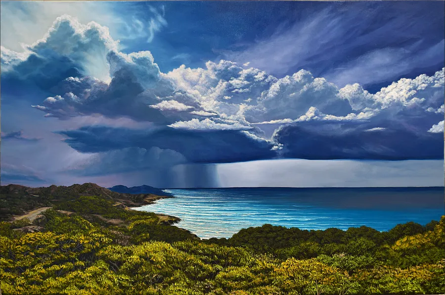 Immagine di The place of my dreams di Elena Adele Dmitrenko, dimensioni: 40 x 60 in, 100 x 150 cm, serie: Ocean, prezzo: €5800