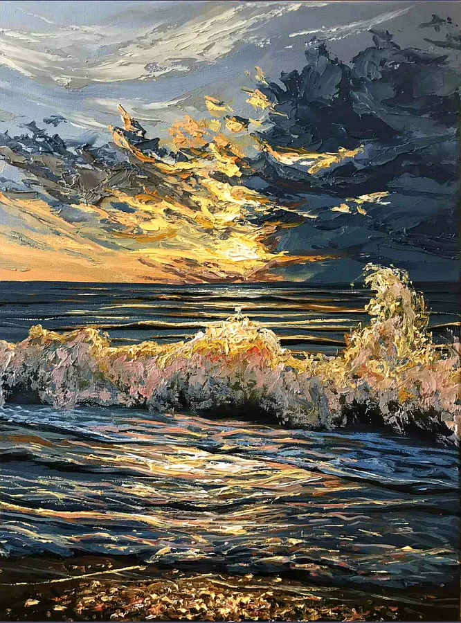 Immagine di Golden Sunset di Elena Adele Dmitrenko, serie: Ocean