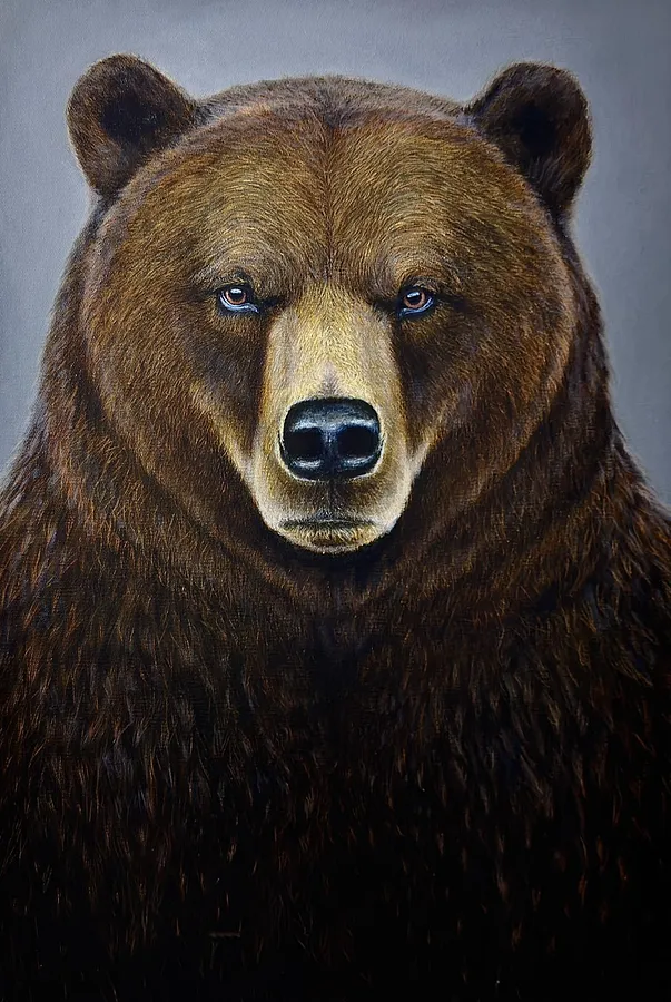 Immagine di Grizzly Bear di Elena Adele Dmitrenko, dimensioni: 24 x 36 inches, 60 x 90 cm, medium: Painting, serie: Animals & Birds, prezzo: $2280