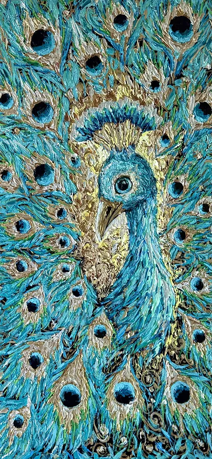 Immagine di Majestic Aqua Peacock di Elena Adele Dmitrenko, serie: Magic Garden