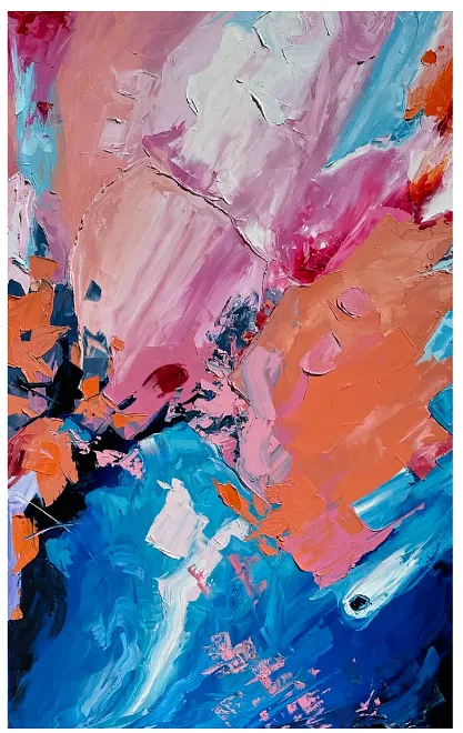 Immagine di Colours blossom di Elena Adele Dmitrenko, dimensioni: 48 x 30 inches ,76 x 122 cm, materiali: olio su tela, medium: Painting, serie: Abstraction, prezzo: $3200