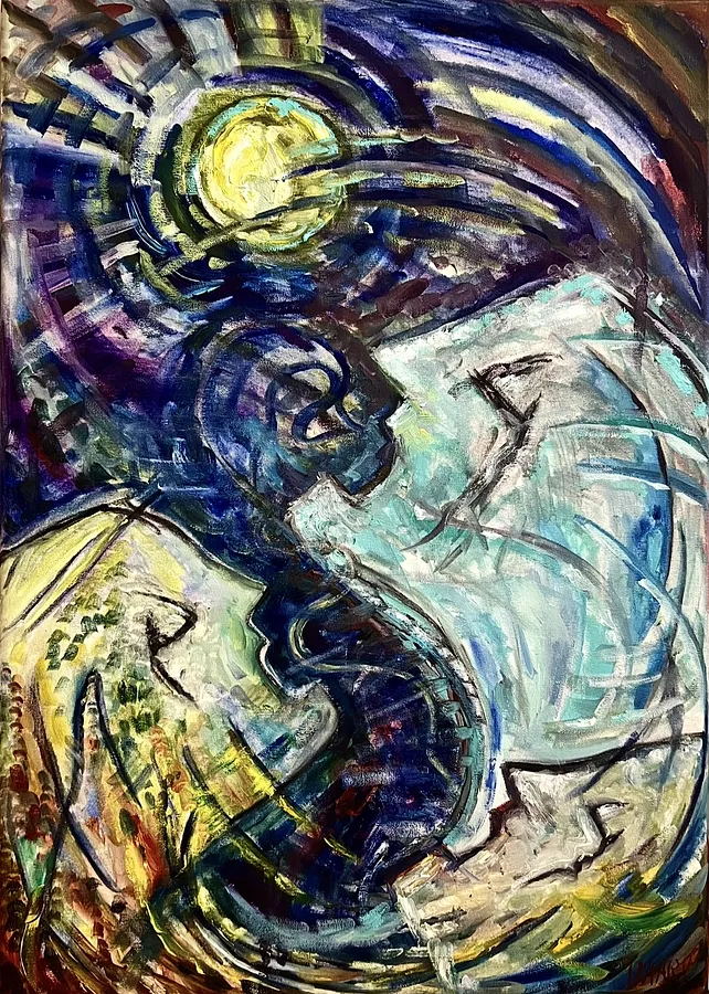 Obraz Souls who want to be saved autorstwa IMARY, rozmiar: 70 × 50, wykonany z canvas, oil, medium Painting, część serii Metanoia, cena: €3200