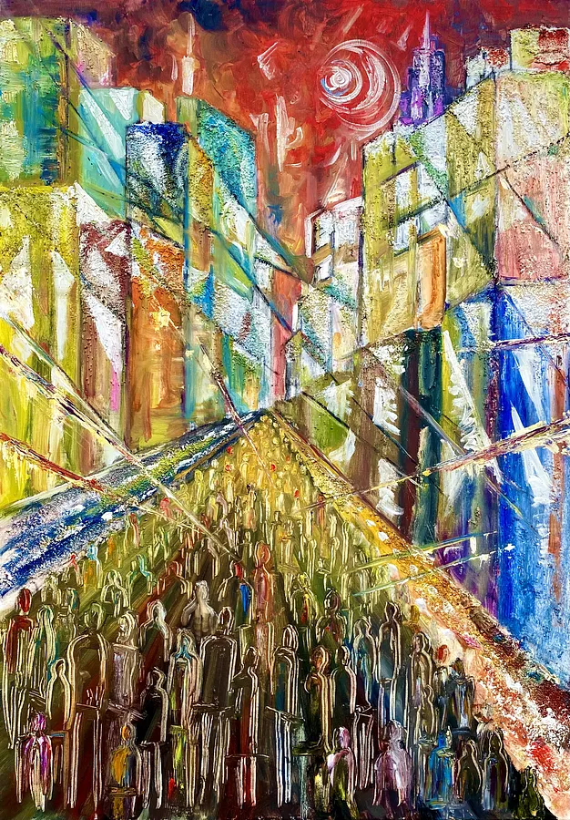 Image of Premonition by IMARY, size: 100 × 70, made of Canvas, oil, acrylic, texture paste, Painting medium, priced at €3000
