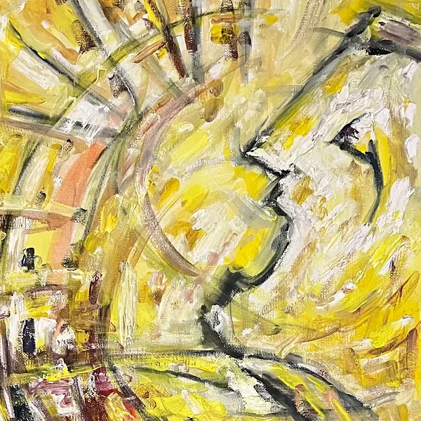 Obraz Diptych “Souls on Opposite Sides” autorstwa IMARY, rozmiar: Overall dimensions: 60 × 30 cm Top panel: 30 × 30 cm Bottom panel: 30 × 30 cm, wykonany z canvas, oil, medium Painting, część serii Metanoia, cena: €1800