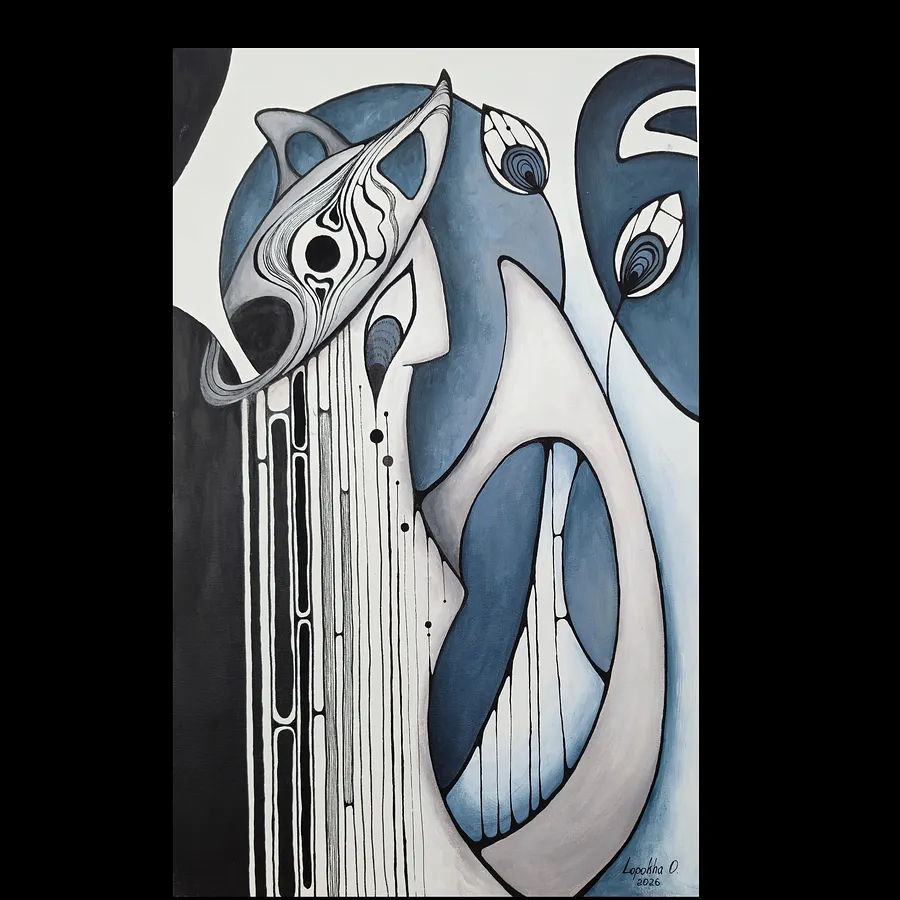 Image of внутрішнє відлуння 3 by Oksana Lopokha, size: 50х80, made of Acrylic on canvas, Painting medium, part of the Внутрішнє відлуння series, priced at $650