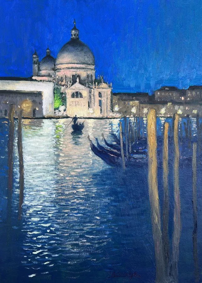 Immagine di Evening in Venice di Andrii Kovalyk, dimensioni: 40x30 cm , medium: Original Artworks , serie: Sold, prezzo: €350