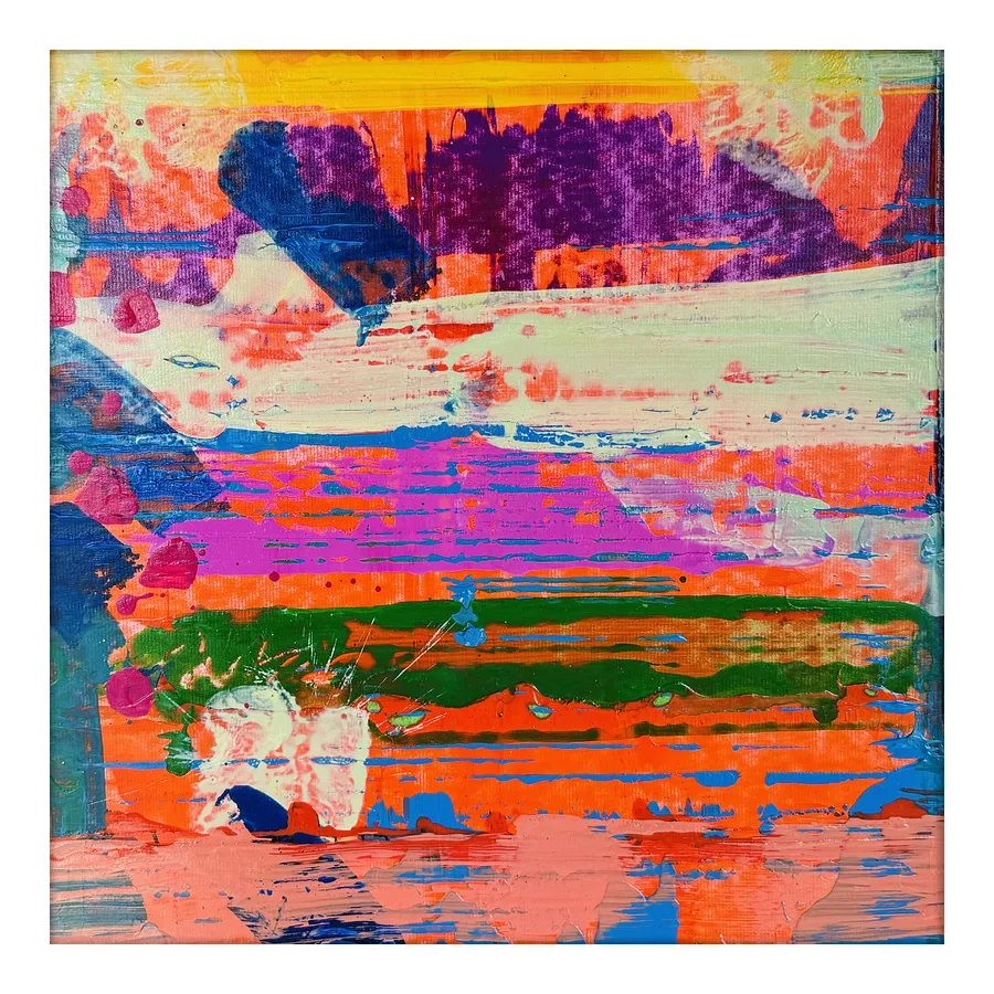 Image of 01.21 — Diaries / Signs of the Times Series by Maryan Besaga, size: 40 Х40 см, made of acrylic, cardboard, Painting medium, from Ukraine, part of the Diaries / Signs of Time series, priced at €1500