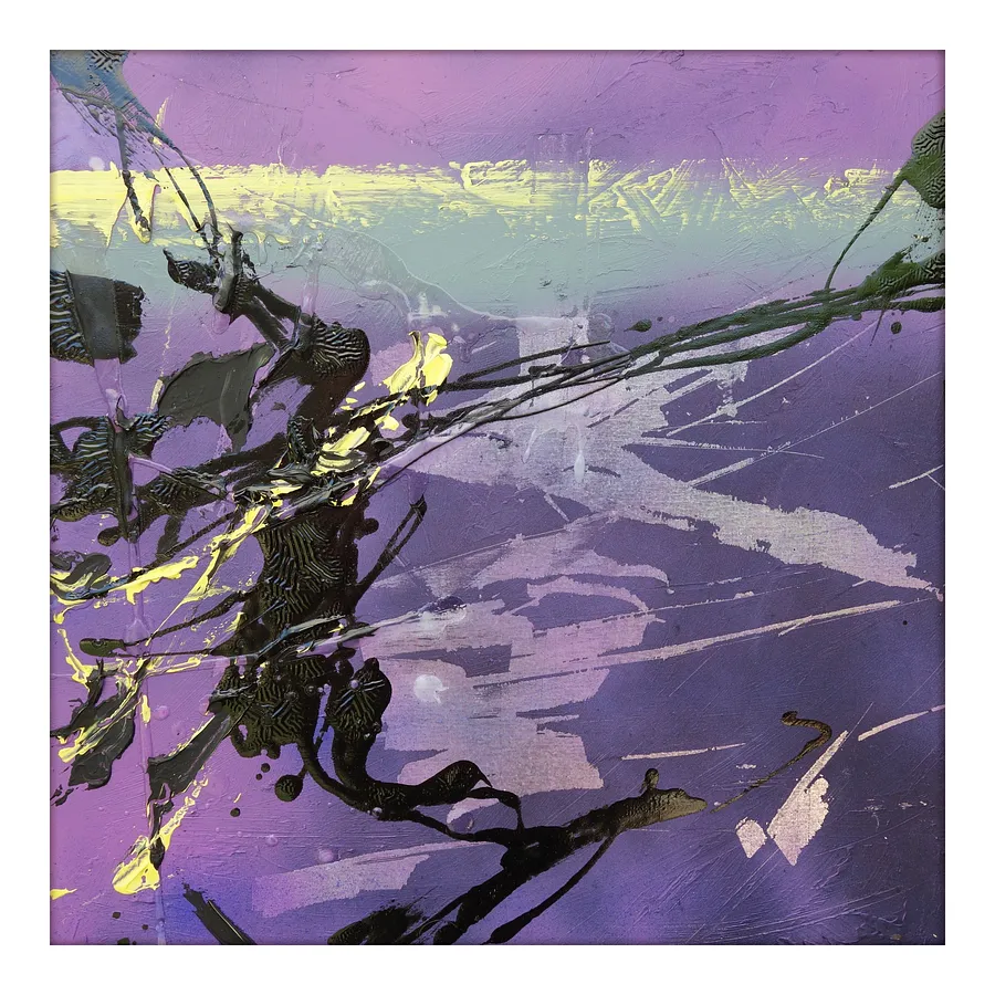 Image of 01.15 — Diaries / Signs of the Times/ Series by Maryan Besaga, size: 40 Х40 см, made of enamel, acrylic, oil, metal, Painting medium, from Ukraine, part of the Diaries / Signs of Time series, priced at €1500