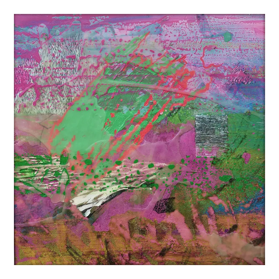 Image of 08.17 — Diaries / Signs of the Times / Series by Maryan Besaga, size: 40 Х40 см, made of mixed media on metal, Painting medium, from Ukraine, part of the Diaries / Signs of Time series, priced at €1500