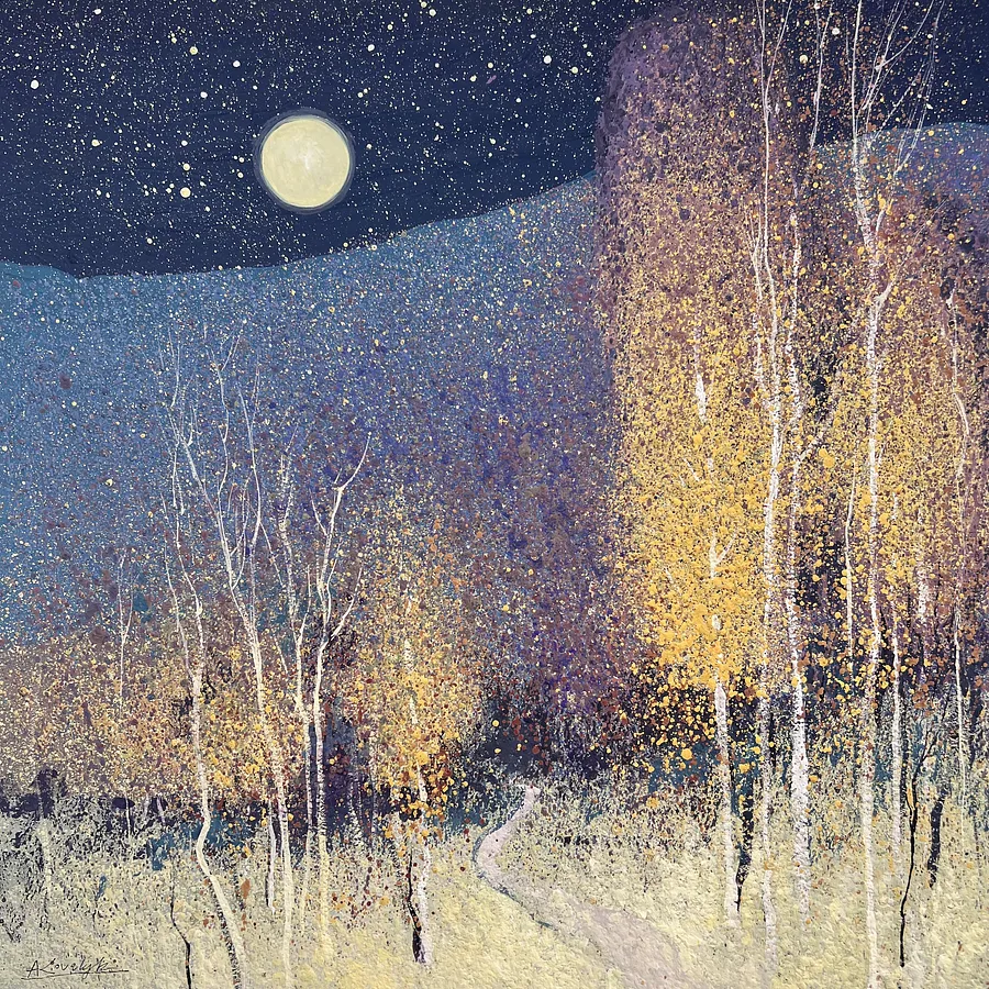 Immagine di Mysteries of the Carpathians di Andrii Kovalyk, dimensioni: 50x50 cm , medium: Original Artworks , serie: Inner Landscapes, prezzo: €550