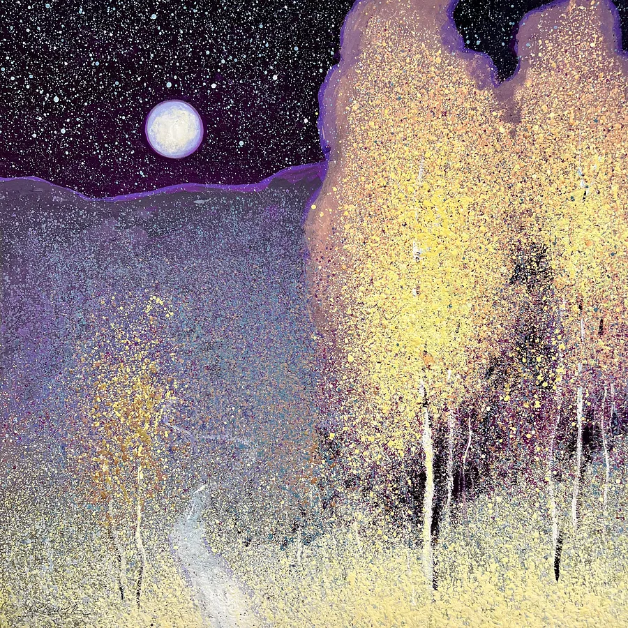 Immagine di Autumn under the Starry Sky di Andrii Kovalyk, dimensioni: 50x50 cm , medium: Original Artworks , serie: Inner Landscapes, prezzo: €550