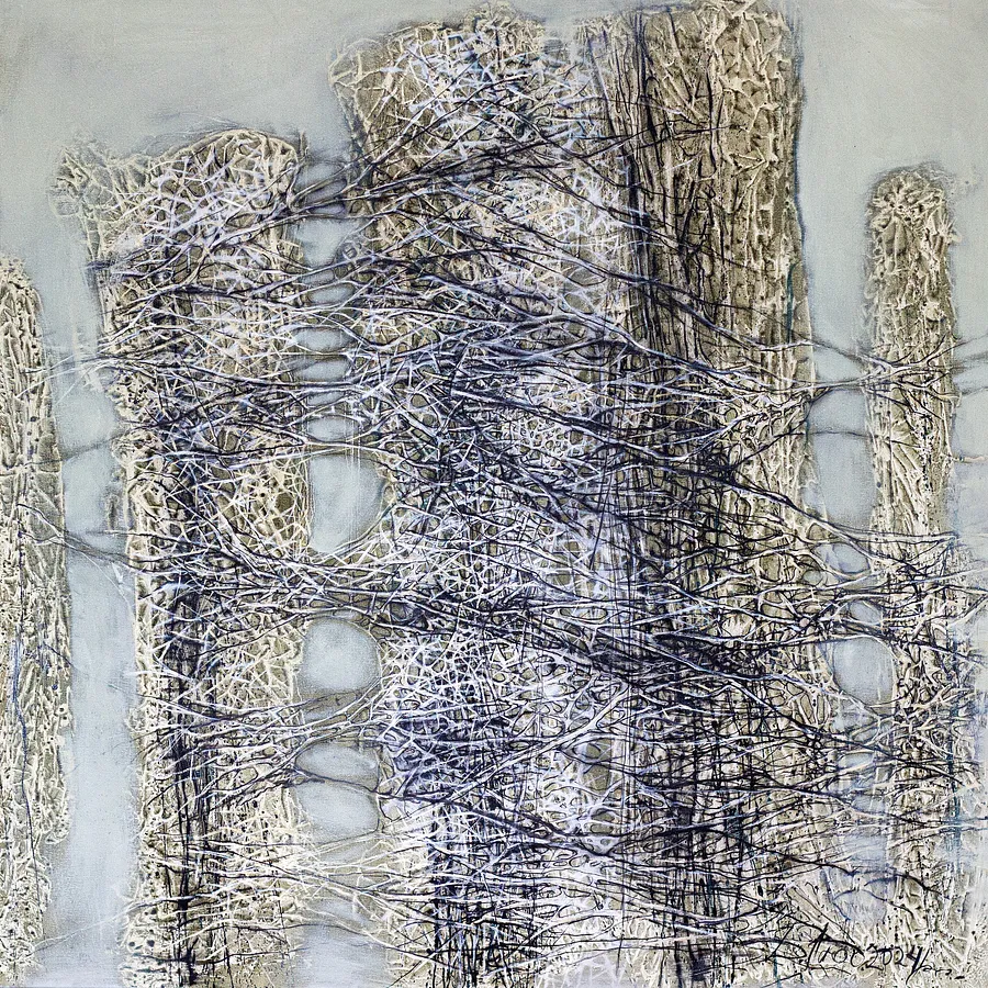 Imagen de Regeneration de Liudmyla Davydenko, tamaño: 140x140, hecho de oil/canvas, medio Pintura, parte de la serie Isolines, con un precio de €3000