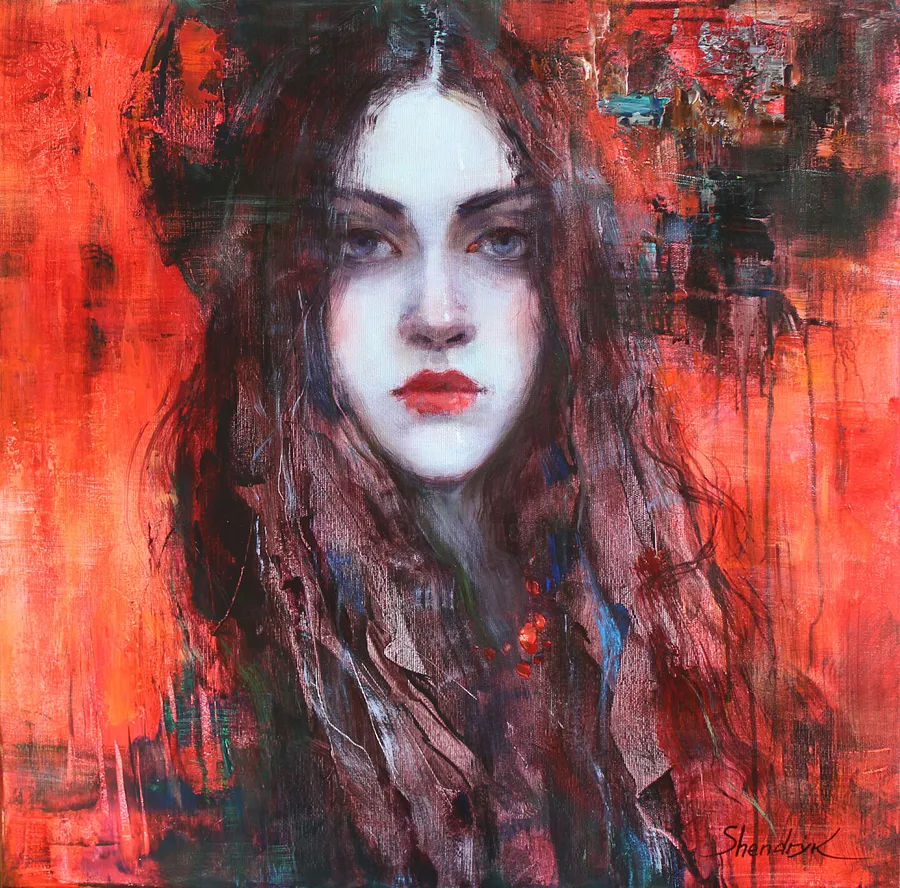 Image of RED by Tetiana Shendryk, size: 60 × 60 cm, made of mixed media on canvas, Painting medium