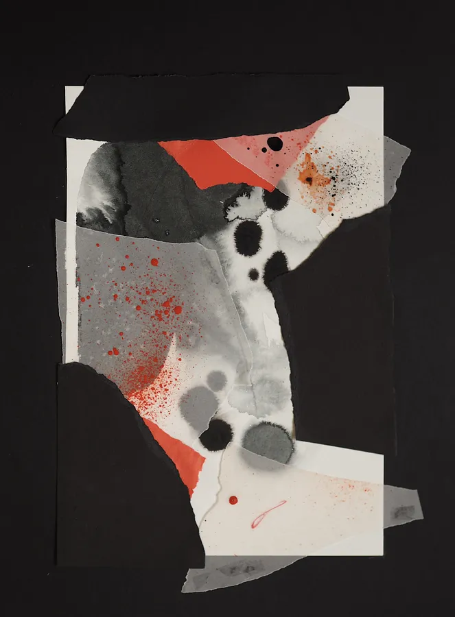 Imagen de Afterimages: 009 de Maryna Karapetian, tamaño: 30 x 40 cm, hecho de watercolours, acrylics, spray paints, paper, medio Collage, de Barcelona, parte de la serie Afterimages, con un precio de €80