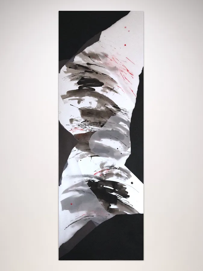 Imagen de Hidden or Revealed: 01 de Maryna Karapetian, tamaño: 75 x 200 cm, hecho de watercolours, acrylics, spray paints, ink, paper, medio Collage, de Barcelona, parte de la serie Hidden or Revealed, con un precio de €600