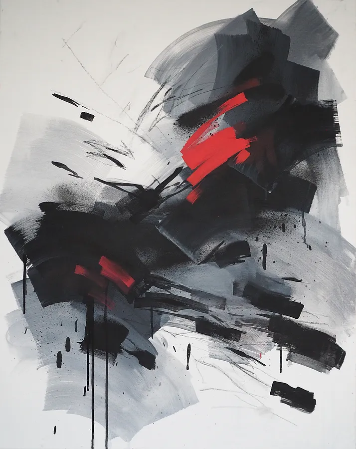 Obraz Layers of Memory autorstwa Maryna Karapetian, rozmiar: 73 x 92 cm, wykonany z acrylics, spray paints, charcoal, canvas, medium Painting, z Barcelona, część serii Memories, cena: €600