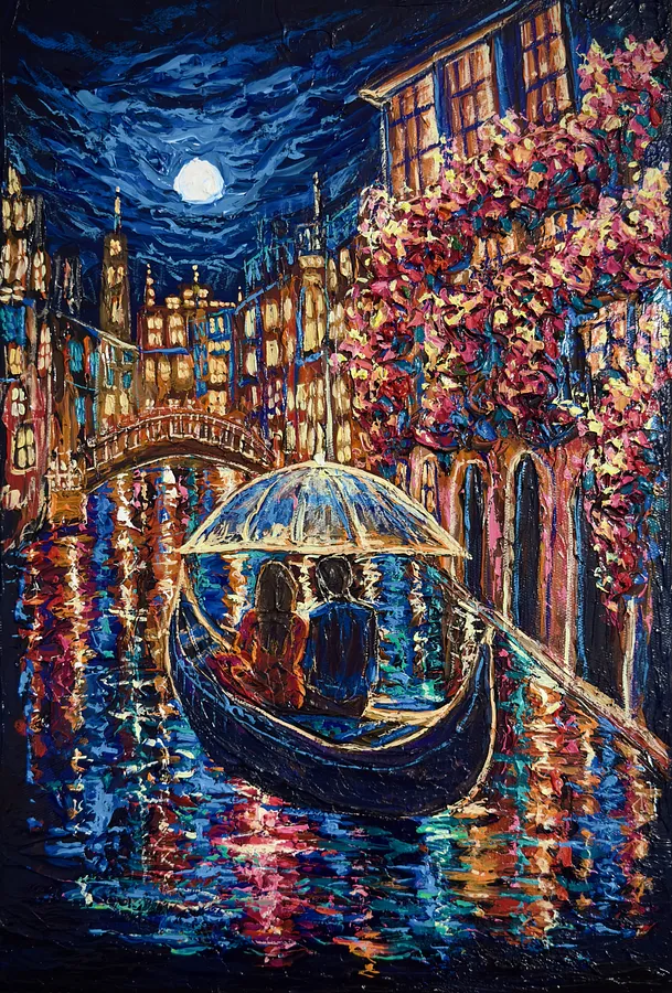 Image of Moment’s With You by Elena Adele Dmitrenko, size: 60 x 40 cm, made of Acrylic on canvas, Painting medium, from Poland, part of the Forever Moment's series, priced at $780
