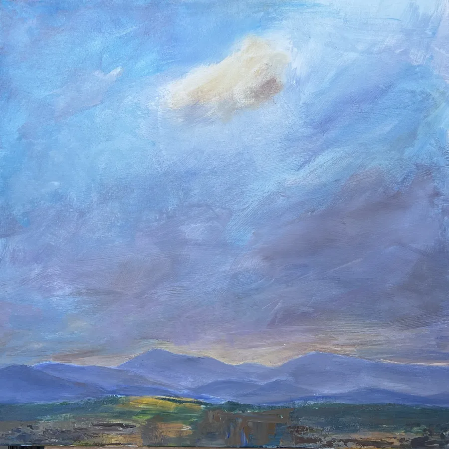 Image de Solitude par Elena Goyeva, taille : 50x50 cm, fabriqué avec Acrylic, Canvas, médium Painting, faisant partie de la série Landscape