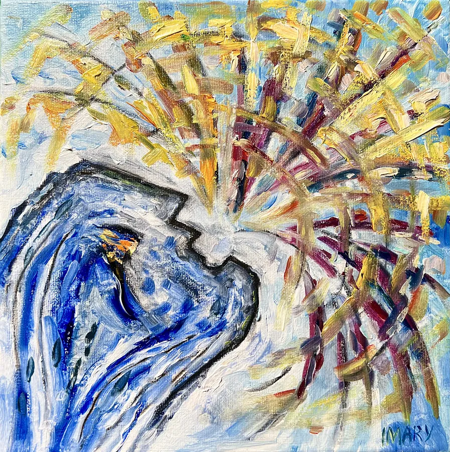 Obraz Turmoil autorstwa IMARY, rozmiar: 25 × 25, wykonany z canvas, oil, medium Painting, część serii Metanoia, cena: €600