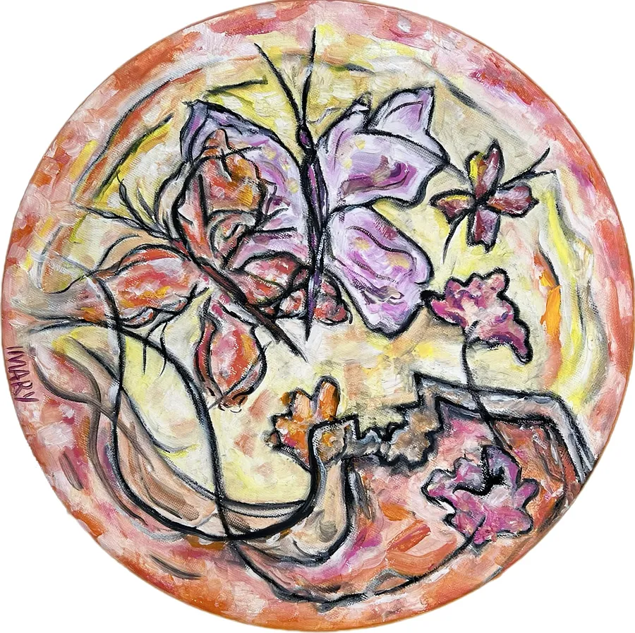 Obraz Bloom autorstwa IMARY, rozmiar: 30 × 30, wykonany z canvas, oil, medium Painting, część serii Metanoia, cena: €750