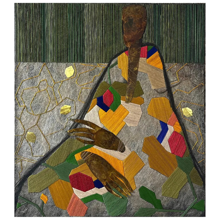 Image of подружжя. вона by Tkachuk Yaroslava, size: 90 х 80 см, made of льон, ,бавовна, латунь, акрил, author's technique  medium, priced at $1100
