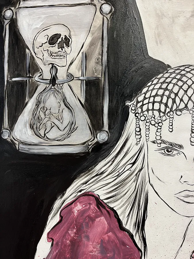 Immagine di Arcana 12: "The Time" di Ellada , materiali: Oil on Canvas, medium: Painting, città: London, serie: Ellada’s Oracle, prezzo: £1300 (≈ 78.012 грн)