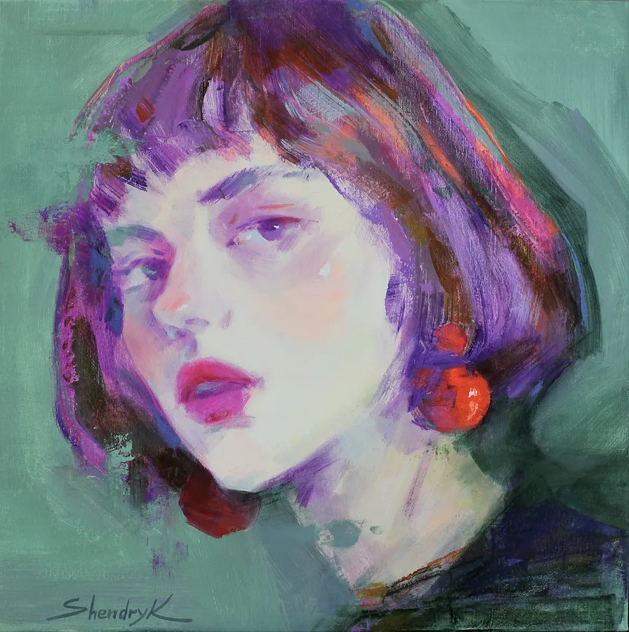 Obraz Violet State autorstwa Tetiana Shendryk, rozmiar: 50 × 50 cm, wykonany z acrylic on anvas, medium Painting