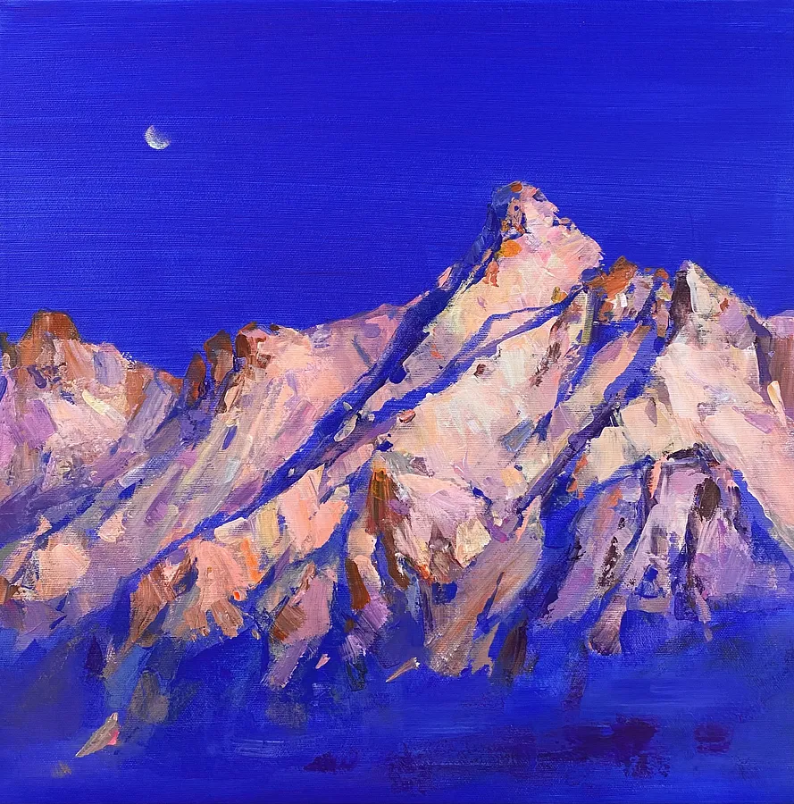 Obraz Blue stillness autorstwa Tetiana Shendryk, rozmiar: 45 × 45 cm, wykonany z полотно, акрил, medium Painting, cena: Cena na zapytanie