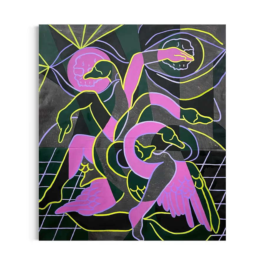Immagine di Bubblegum swan di Eduard Rybalevskyi, dimensioni: 130x110cm, materiali: Acrylic on canvas, medium: Painting, città: Kyiv, prezzo: €500 (≈ 25.376 грн)