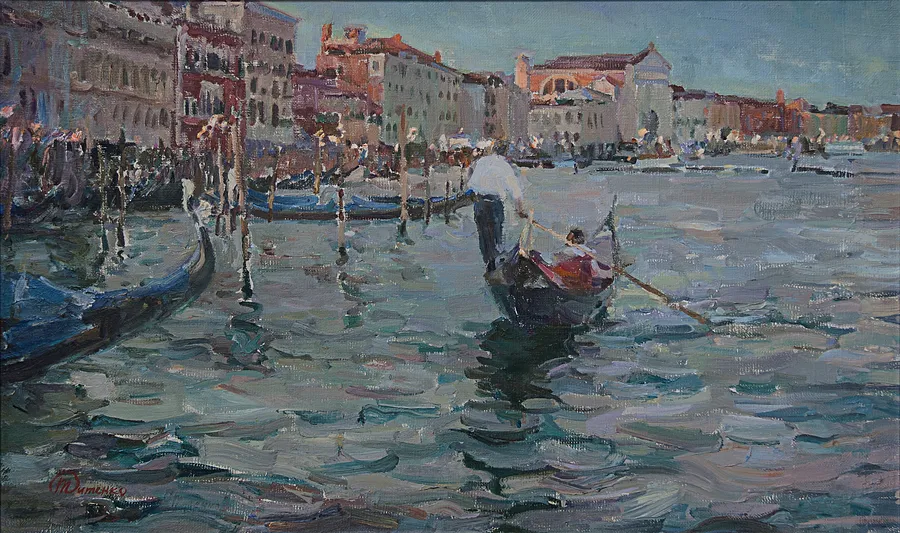 Immagine di "Evening serenade", oil on canvas, 65х105 cm di Оксана Титенко , medium: Painting 