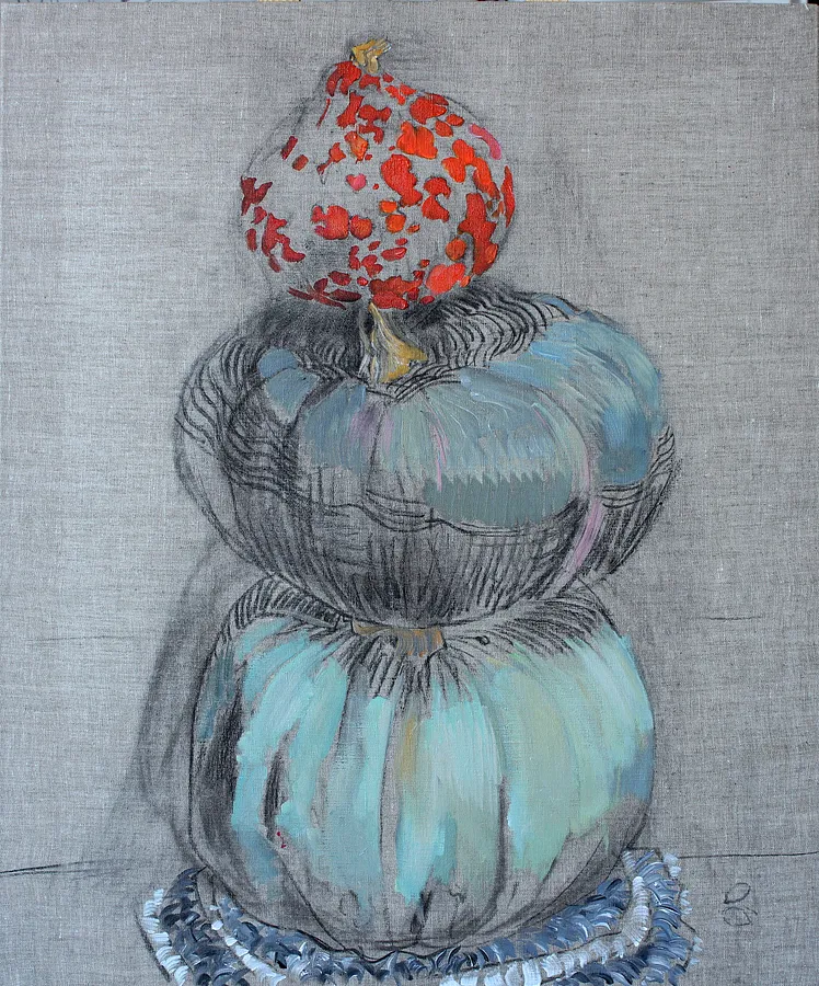 Зображення ""Pumpkin", acrylic, coal on canvas, 90x75 cm" від Оксана Титенко 