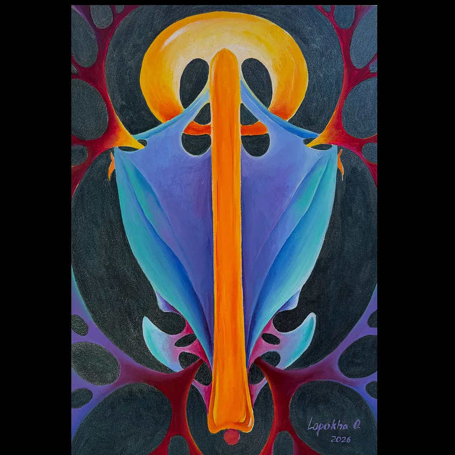 Image of Увібрати світло by Oksana Lopokha, size: 35х50, made of Акрил, МДФ, Painting medium, from Україна, part of the "Figures" series, priced at $400