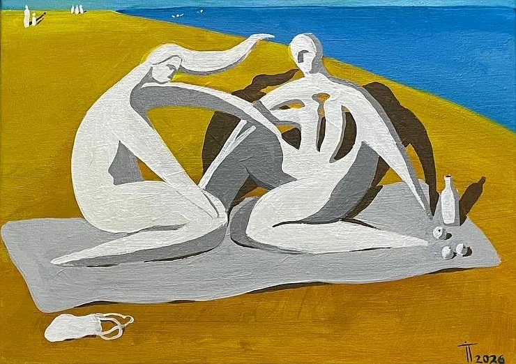 Image of Series of works “On the Beach” / 1 by Illya Tkachenko, size: 35x25, made of Acrylic on canvas, Painting medium, part of the On the beach series, priced at $150 (≈ 6,847 грн)
