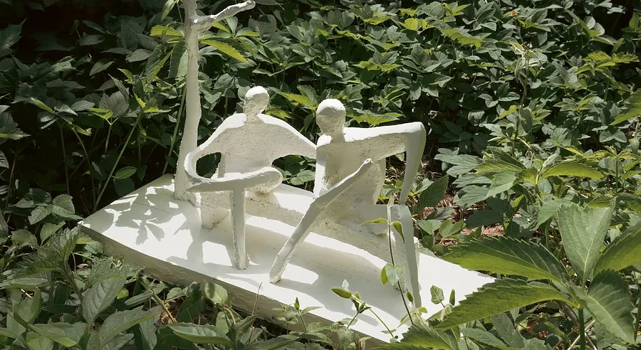 Image of Two Under the Tree by Illya Tkachenko, made of Plaster, acrylic., Sculpture medium, from Lviv, priced at Price on request
