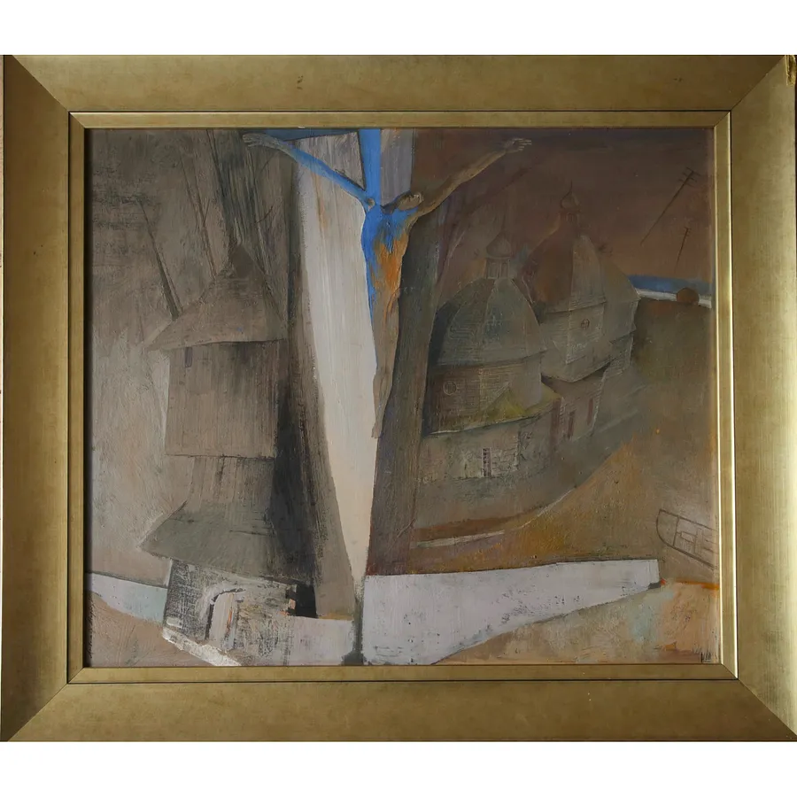 Image of церква параскеви у крехові by Медвідь Любомир, size: 50 х 58 см, made of картон, темпера, Painting medium, priced at $3800