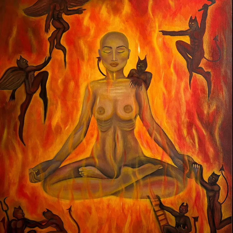 Image of Obsessive thoughts by Stanislava Romanova, size: 100x80cm, made of oil on canvas, Painting medium, from Odesa, Ukraine, priced at $800 (≈ 36,520 грн)
