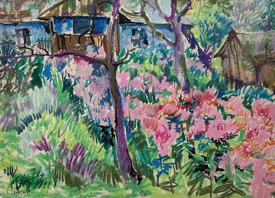 Image of Стара хата by Станіслав Серветник, size: 34х46, пастелі medium, from Косів