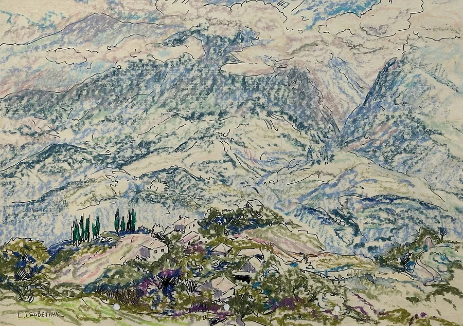 Image of по дорозі на озеро Ріца by Станіслав Серветник, size: 21х30, пастелі medium