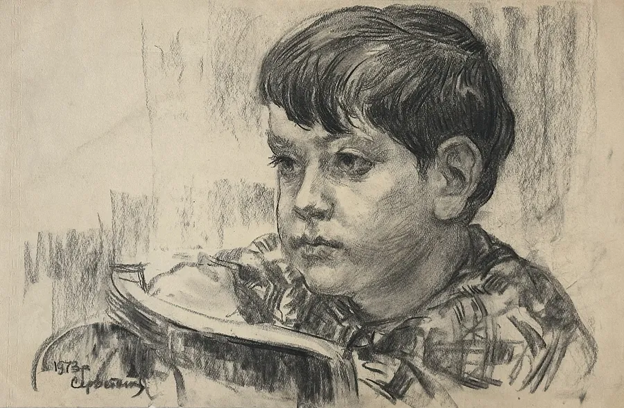 Image of портрет сина by Станіслав Серветник, size: 32х50, графіка medium