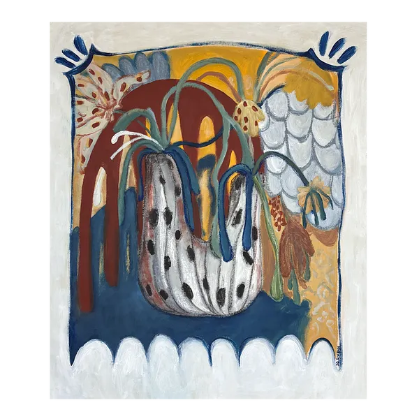 Зображення "Flowers" від Diana Ruban , розмір: 77 x 65 cm, матеріали: canvas, acrylic, oil pastel,, медіум: Painting, місто: Ukraine, серія: Linocut, graphics, ціна: $2200