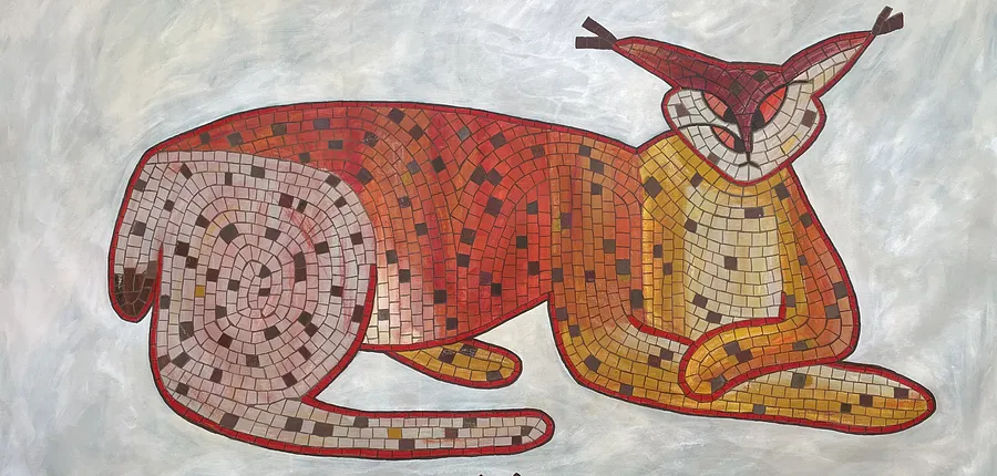 Imagen de Lince de mosaico n.º 2 de Marta Leshak, tamaño: 145x90cm, hecho de acrílico, pastel, lienzo, medio Pintura, de львів, con un precio de $700