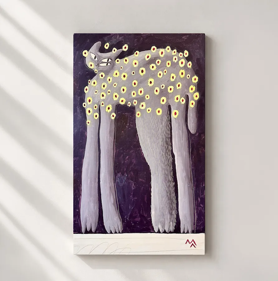 Immagine di цвіт суниці на рисиці di Marta Leshak, dimensioni: 60x100cm, materiali: акрил, пастель, полотно, medium: Pittura, città: Львів, prezzo: $380