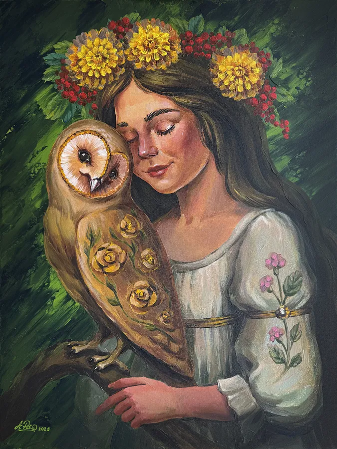 Image of Хранителька спокою by Аліса Путня, size: 80 x 60 см, made of Акрил на полотні, Painting medium, from м. Київ, part of the Бути поруч series, priced at $240