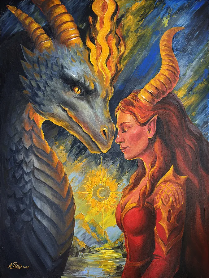 Image of Полум'я довіри by Аліса Путня, size: 80 x 60 см, made of Акрил на полотні, Painting medium, from м. Київ, part of the Бути поруч series, priced at $280