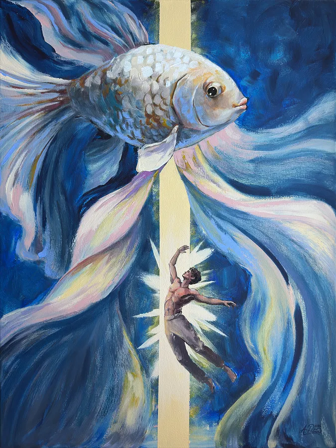 Image of Провідник by Аліса Путня, size: 80 x 60 см, made of Акрил на полотні, Painting medium, part of the Бути поруч series, priced at $200