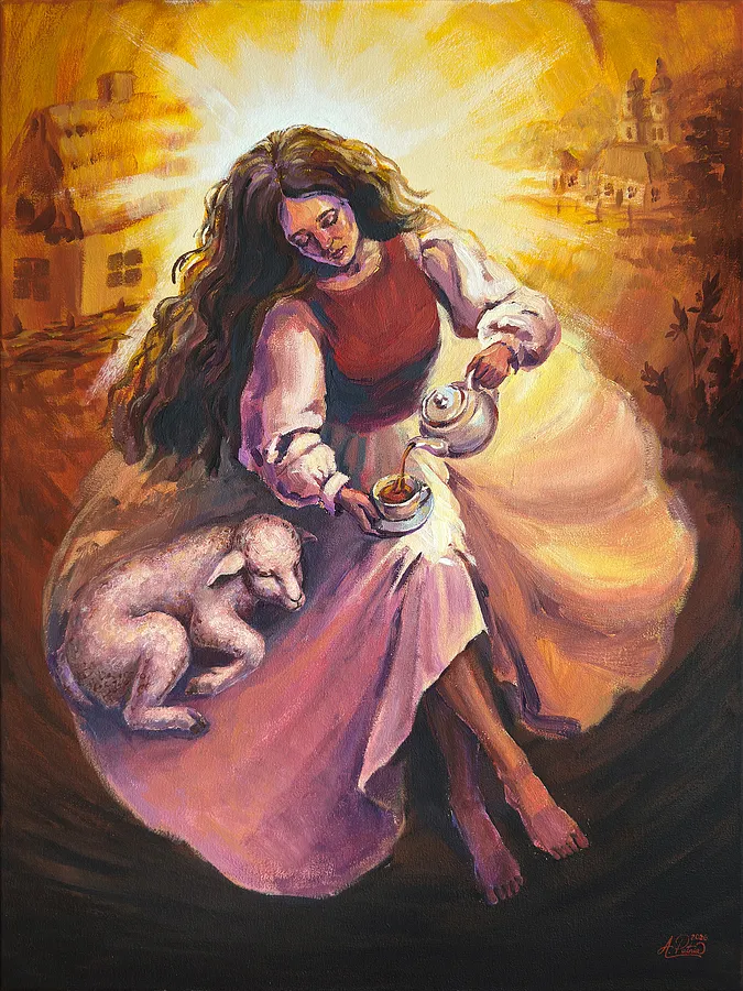 Image of Мить спокою by Аліса Путня, size: 80 x 60 см, made of Акрил на полотні, Painting medium, from м. Київ, part of the Бути поруч series, priced at $300