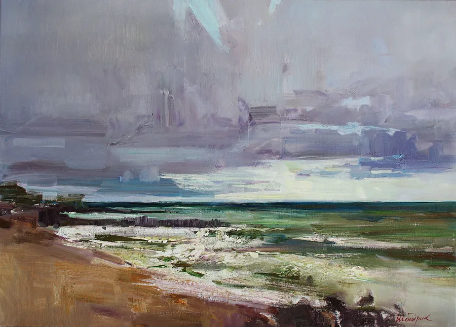 Image of Azov sea 2 by Tetiana Shendryk, size: 50 x 70 cm, made of Oil on canvas, Painting medium, priced at $400